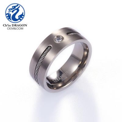 China Elegant Factory Produced Titanium Engagement Ring Couple Titanium Black Ring for sale