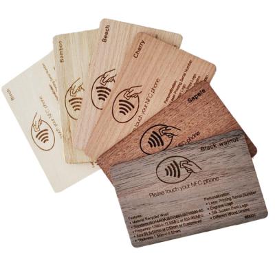 China Waterproof / Waterproof Laser Engraving Nfc Embedded Door Card Embedded Qr Code Nfc Technology Digital Wood Chip Hotel Nfc Wooden Card for sale