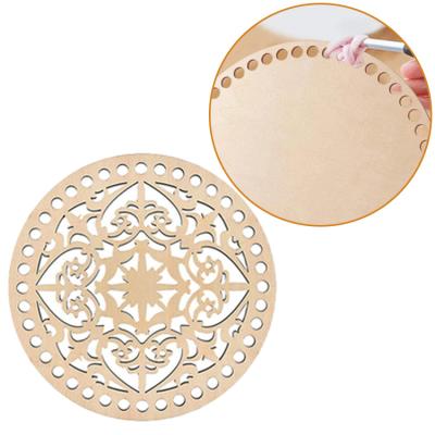 China Europe Custom Laser Cut/Engraving Low Hook Style Bag Hook Multi Bottom Wooden Basket Hook Wooden Base for sale