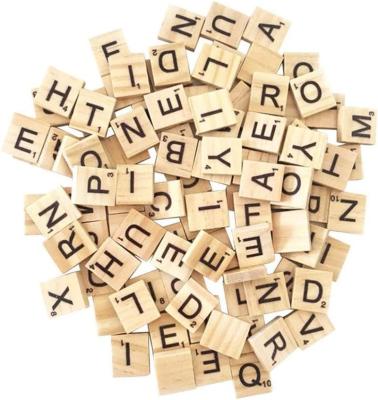 China Europe Scratch Letters for Wooden Crafts DIY Gift Decoration - Making Alphabet Coasters and Scratch Crossword Puzzle Wood Scratch Tiles for sale