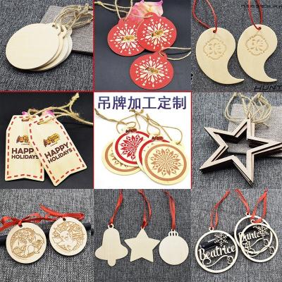 China Custom Europe Stocking Tags Custom Wooden Log Tag Tag Blank Printing Small Wood Wooden Sign For Crafts With Holes for sale