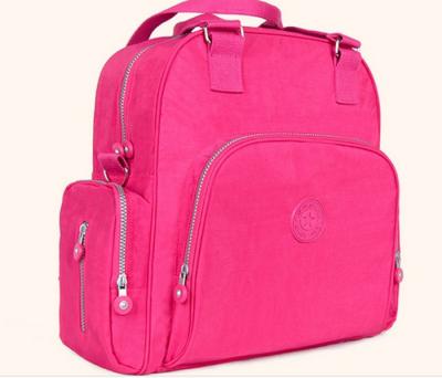 China Polyester Cute Baby Girl Diaper Bag Backpacks Eco Friendly , Rose for sale