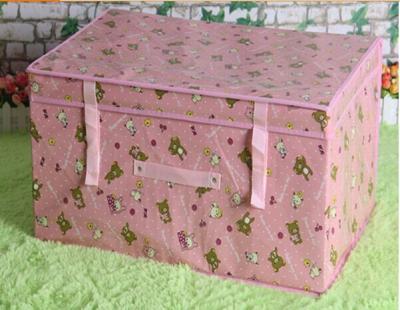 China Customized Foldable Lamination Non Woven Storage Bins , Pink / Yellow / Blue for sale