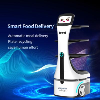 China Restaurant Cute Autonomous Mobility Robot Food Delivery Service HD Screen for sale