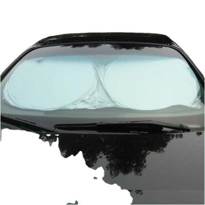 China Durable Compact Silver Coated Polyester Car Sunshade Windshield Sun Shade For Cars Front Window for sale