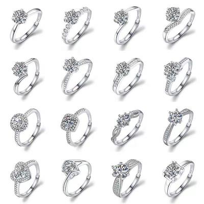 China Wholesale Mixed Vintage SY Group Rings Engagement Wedding Valentine's Day Can Be Customized Gold D White Gold K Copper Silver Mosan for sale