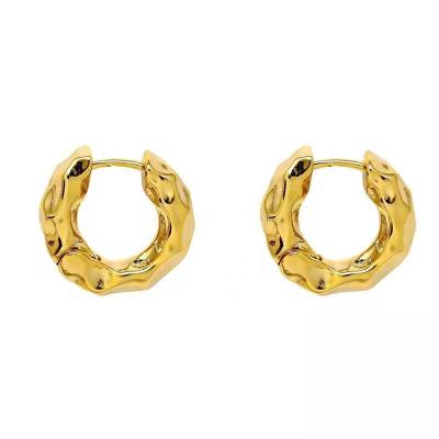 China 2022 FASHIONABLE New Style Vintage Plated Screw Earring Fashion Jewelry Large Twisted Circle for sale