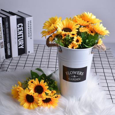 China Simulation DREA High Varieties Sunflower Artificial Flower Silk Bouquet Used For Photography Arranged Props for sale