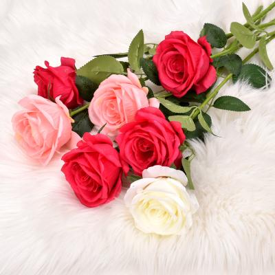 China High simulation DREA artificial silk single 50cm decorative flowers rose to wedding home decor for sale