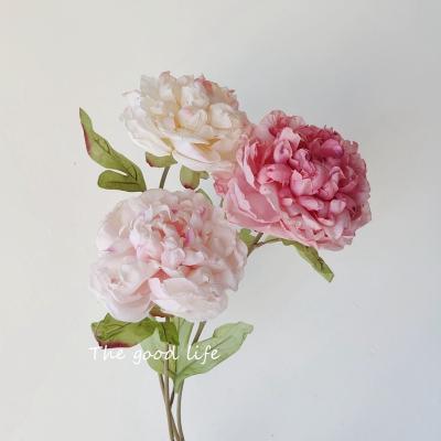 China Tall Simulation DREA American Style 62cm Elegant Tall Artificial Flowers Stem Peony For Home Wedding Decoration for sale