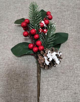 China High Simulation DREA Berry Twig Stem Artificial Red Christmas Decoration Supplies For Christmas Tree Table Decorations for sale