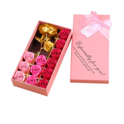 China Corporate Barber Shop DREA 24K Promotional Products Gifts Wedding Gifts Gold Rose With Soap Flower Gift Items for sale