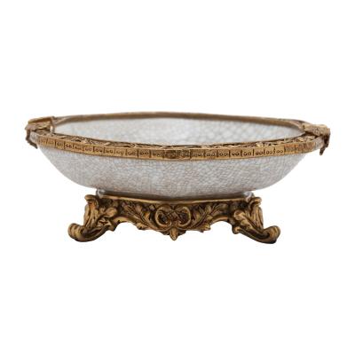 China CLASSIC Luxury Outdoor Portable Chinese Style Marble Ashtray Custom Ceramic Ashtray With Gold Rim for sale