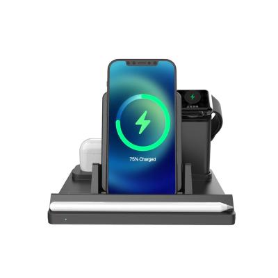 China Mobile Phone 4 in 1 Portable Wireless Charger 10W Cargador Mobile Phone Stand Imagination Radio Charging Station Fast Dock Removable Wireless Inalambrico for sale