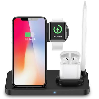 China High Speed ​​Newset 4 in 1 Wireless Fast Cargador Inalambrico Wireless Charging Station 15W Qi Charging Dock Charger Mobile Radio for sale