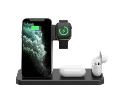 China Qi Dropshipping 4 in 1 Wireless Charging Station Dock Universally Compatible with Qi Enabled Smartphones Cargador inalambrico for sale