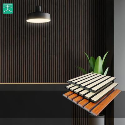 China TianGe Modern Interior Decorative Polyester Pet Slat Wood Ceiling And Wall Acoustic Panel for sale