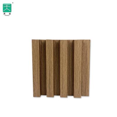 China Minimalist TianGe Grill Fluted Solid Wood PVC Home Decor Office Cladding Interior Wall Panel for sale