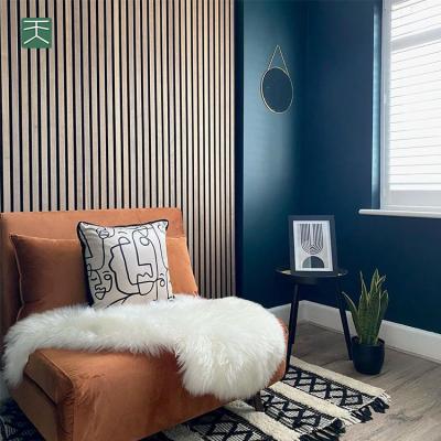 China TianGe Modern Wall and Ceiling Slat Wood Veneer Acoustic Panel for Wall Decoration for sale