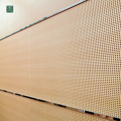 China Modern Tiange Eco Interior Wall Decor Panels Acustic Sound Absorption Wooden Perforated Board For Soundproof Project for sale