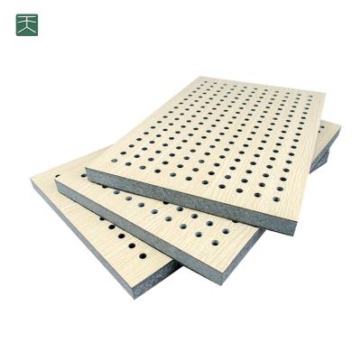 China Tiange Acustic Sound Absorption Modern Wooden Perforated Ceiling and Wall White Sound Absorbing Panel for Hotel and Lobby for sale