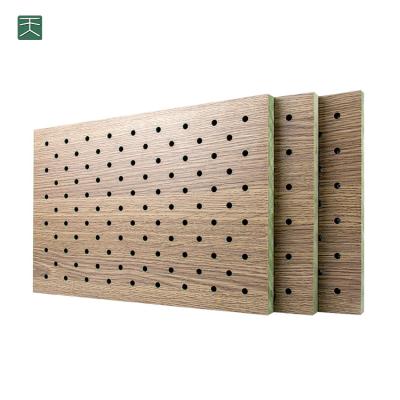 China Tiange Modern Room Perforated Indoor Stadium Sound Absorbing Wooden Panels Acoustic Board Mufflers For Ceiling for sale