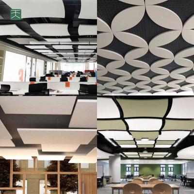 China Tiange Eco Modern Acoustic Ceiling Boards Fiberglass Insulation Soundproofing Panels For Office for sale