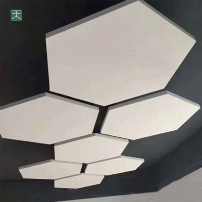 China Acustic Modern Acoustic Decorative Panel Circle Ceiling Tiange Glass Wool Fireproof Soundproof Board For Activity Center for sale