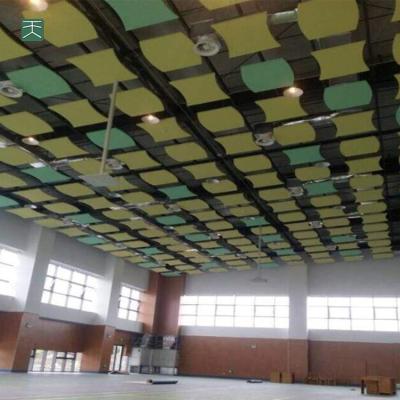 China Modern Custom Sound Absorbing Partitions Fiberglass Ceiling Shape Tiange Acoustic Wall Panels For Gym for sale