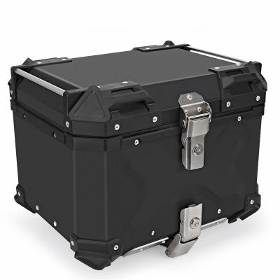 China Factory Universal 45L Motorcycle Aluminum Waterproof X-type Motorcycle Accessories Tail Trunk Luggage Box Steel Factory Side Box for sale