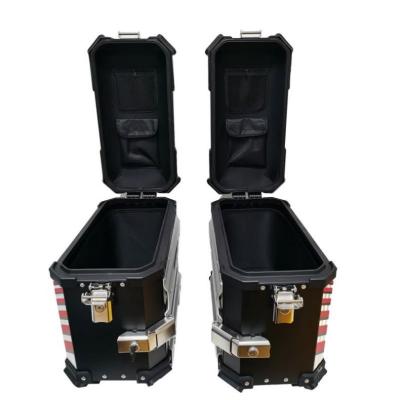 China 38L Steel Side Boxes & 45L Top Box Motorcycle Saddlebag Side Boxes & Aluminum Tail Case 3 Set for sale