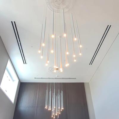 China Modern Long staircase artistic project lamp high ceilings modern luxury home hotel decor pendant light chandelier for sale