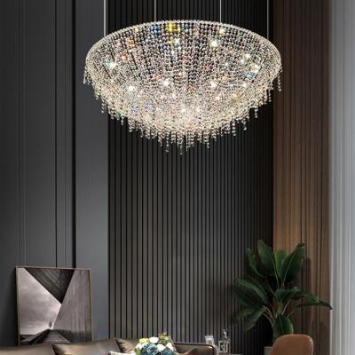 China Modern Interior hanging lamp elegant custom made decorative modern round luxury crystal chandeliers pendant lights for sale