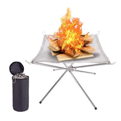 China Fireplace 800G Easy Carry Outdoor Fireplace Stand Ultralight Foldable Portable Outdoor Campfire Stand for sale