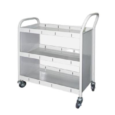 China JINHU GROUP Manufacturing Modern Cheap Double Column Side Double Column Fireproof Panel Shelf Book Trolley for sale