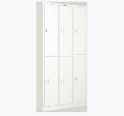 China Hot Selling JINHU GROUP Metal Filing Furniture Wardrobe Locker 6 Door Metal Steel Locker Expandable for sale