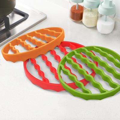 China Easily Cleaned 2 Packs Cooking Roasting Accessories BBQ Silicone Roasting Rack Compatible Round and Oval Rotisserie Steaming Racks for sale