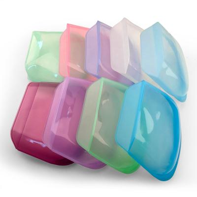 China Latest Large Folding Reusable Silicone Food Bag 3500ML Good Seal Silicone Storage Stand Container for sale