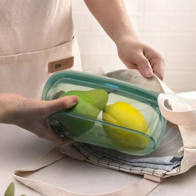 China Eco Friendly 1000ML Kitchen Silicone Vacuum Food Storage Bag Reusable Fresh-keeping Bag for sale