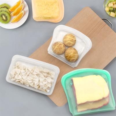 China 800ML 400ML 200ML Collapsible Silicone Food Snack Odorless Sandwich Bag Reusable Bag For Storage for sale