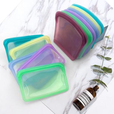 China 800ML 400ML Reusable Food Sandwich Storage Silicone Kitchen Lunch Food Storage Folding Cool Bag for sale