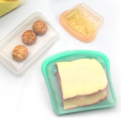 China 800ML 400ML 200ML Silicone Food Storage Bag Folding Snack Sandwich Reusable Fresh Preservation Bag for sale