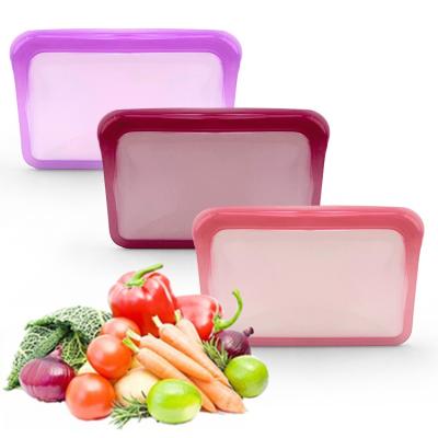 China 400ML Platinum Food Grade Silicone Food Bag Folding Waterproof Silicone Makeup Bag for sale