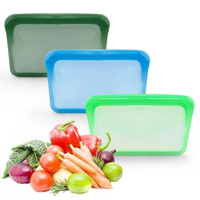 China 400ML Silicone Food Storage Bag Freezer-Safe Folding Flat Silicone Snack Bag For Kids for sale