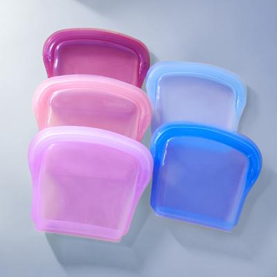 China 200ML BPA Free Silicone Food Storage Freezer Folding Reusable Fruit Sandwich Snack Bag For Kids for sale