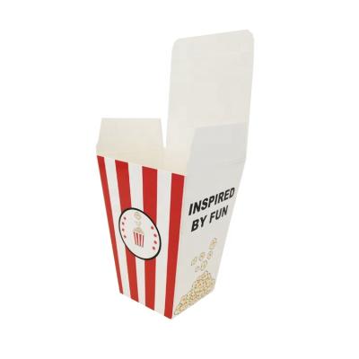 China Wholesale Handmade Custom Movie Theater Popcorn Popcorn Paper Card Boxes Red White Colorful Colorful With Lid for sale