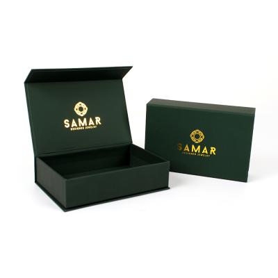 China Vintage Classic Elegant Jewelry Box Green Luxury Magnetic Jewelry Packaging Gift Display Box Ring Bracelet Pendant Packaging for sale