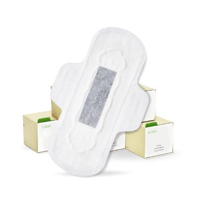 China Women Breathable Hygiene Products Manufacturing Factory OEM Charcoal Sanitary Pads Breathable Bamboo Towel for sale