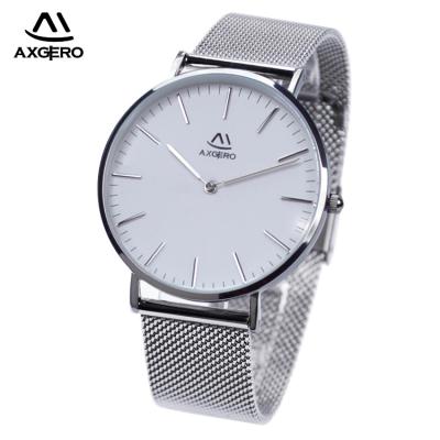 China Water Resistant Axgero OEM Japan Movement Fashion Stainless Steel Mesh Quartz Braceletes Classic Wristwatches for sale