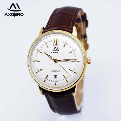 China High Quality 5 ATM Water Resistant Leather Strap With Butterfly Clasp Automatic Wristwatches for sale